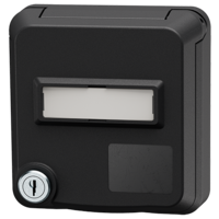 MENNEKES  Cepex datacontactdoos met slot en tekstvenster, zwart  4678G