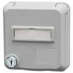 MENNEKES Cepex datacontactdoos met slot en tekstvenster, wit aluminium 4626