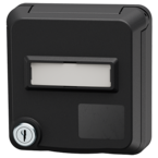 MENNEKES Cepex datacontactdoos met slot en tekstvenster, zwart 4645