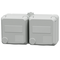 MENNEKES  Dubbele wandcontactdoos Cepex, lichtgrijs 4403