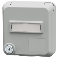 MENNEKES  Cepex datacontactdoos met slot en tekstvenster, lichtgrijs 4642