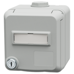 MENNEKES Cepex data-wandcontactdoos met slot en tekstvenster, lichtgrijs 4660