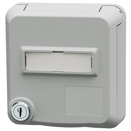 MENNEKES Cepex datacontactdoos met slot en tekstvenster, lichtgrijs  4602G