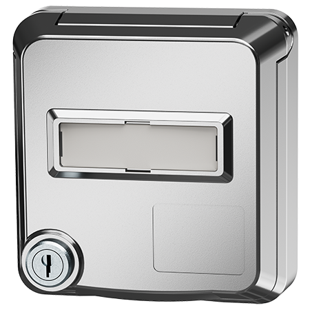 MENNEKES Cepex datacontactdoos met slot en tekstvenster, wit aluminium 4626