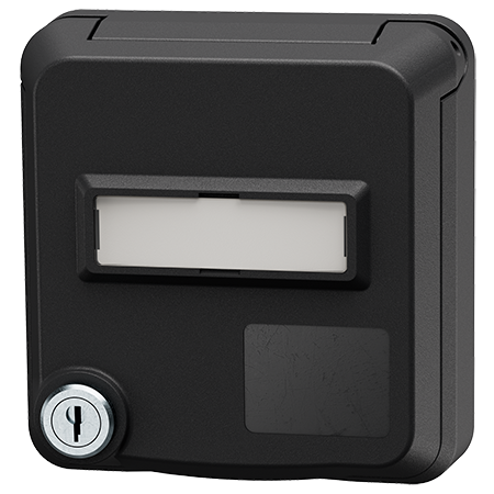 MENNEKES Cepex datacontactdoos met slot en tekstvenster, zwart  4678G